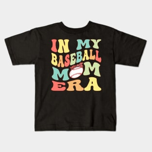 In My Baseball Mom Era Groovy Baseball lover Kids T-Shirt